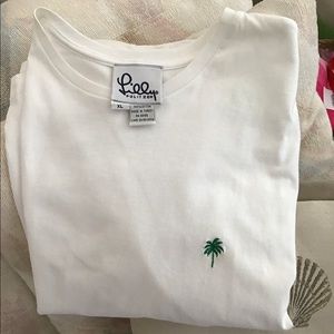 Lilly Pulitzer white cotton tee shirt, some discoloration